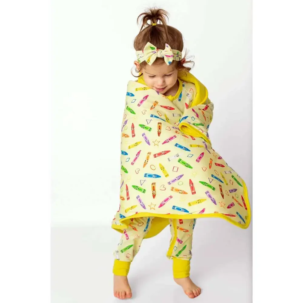 Crayon Crew Mini Quilted Bamboo Blanket